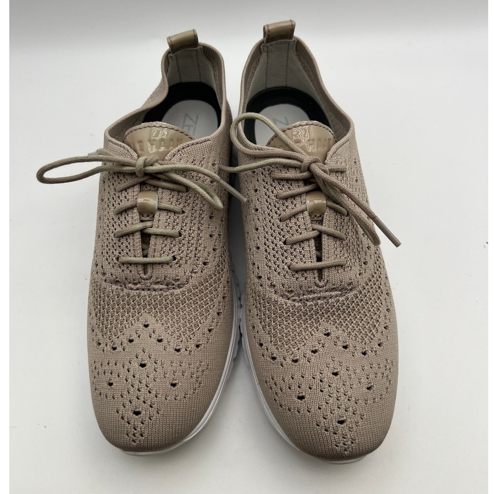 Cole Haan Zerogrand Stitchlite Oxford Shoes Tan Knit Wingtip W14283 Womens 7B
